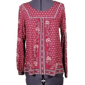 Style & Co Long Sleeve Peasant Top Sz XSP